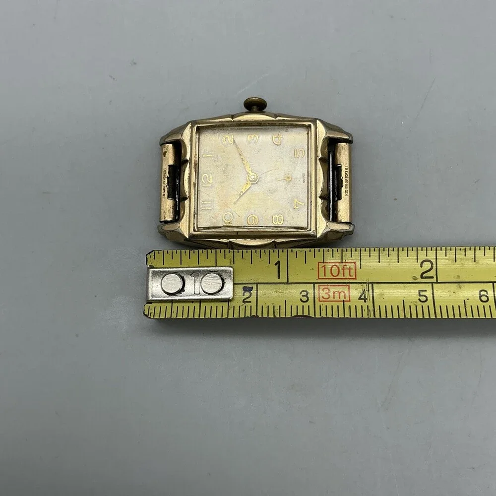 Vintage Benrus Mens Watch 27mm Champagne Dial 10K RGP Swiss Manual For Parts
